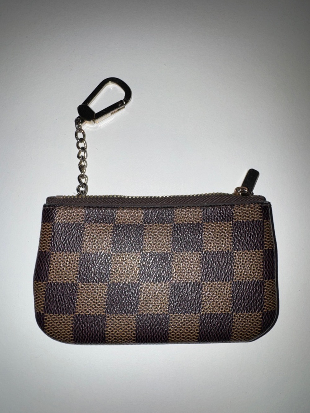 Brown Checker Key & Card Holder Pouch